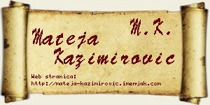Mateja Kazimirović vizit kartica